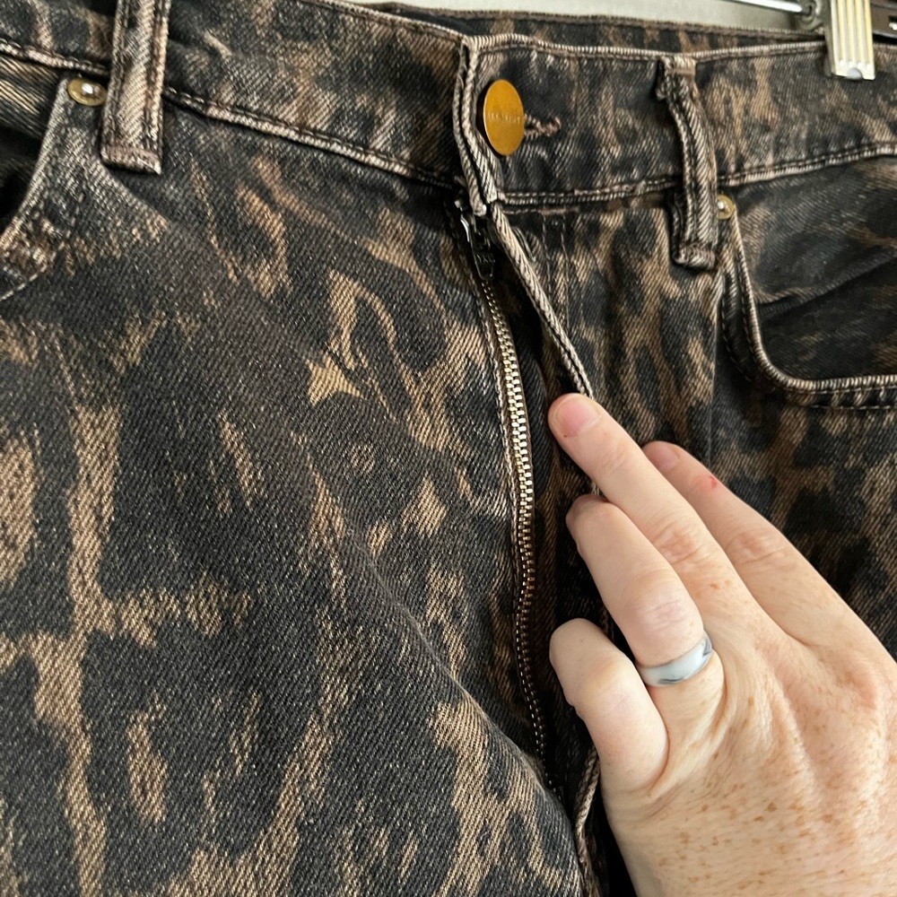ALL SAINTS Blake High Rise Jeans in Jinx Golden Brown size 30 leopard print - Picture 7 of 7